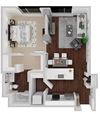 Dolores Alt 1 Bedroom 1 Bath Floorplan
